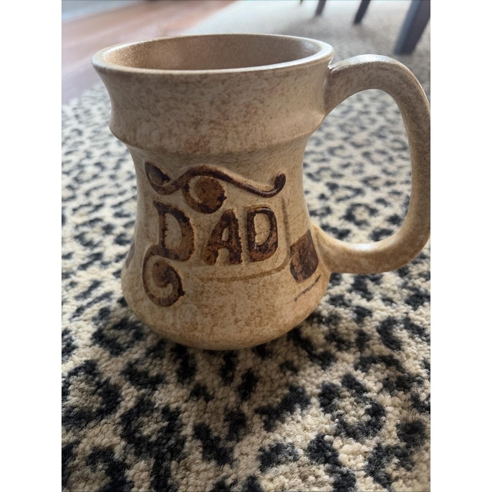 Vintage Tab Brown‎ POTTERY CRAFT Dad Mug Coffee Stein Mug Retro, Fathers Day
